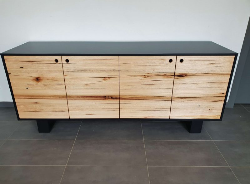 solid black surround buffet sideboard with solid vic ash frontage